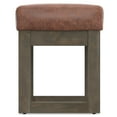 thumbnail image 4 of Simpli Home Milltown 27 inch Wide Solid Wood Contemporary Footstool Small Ottoman Bench in Distressed Saddle Brown, 4 of 12