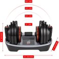 thumbnail image 6 of NZG PowerDyne 55lbs Adjustable Single Dumbbell Weight (Coal), 6 of 7