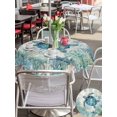 thumbnail image 4 of Outdoor Tablecloth with Umbrella Hole & Zipper, Sea Turtle Coastal Round Tablecloth 54 Inch, Blue Teal Beach Ocean Nautical Coral Patio Table Cover Waterproof Table Cloth for Picnic/Party, 4 of 7