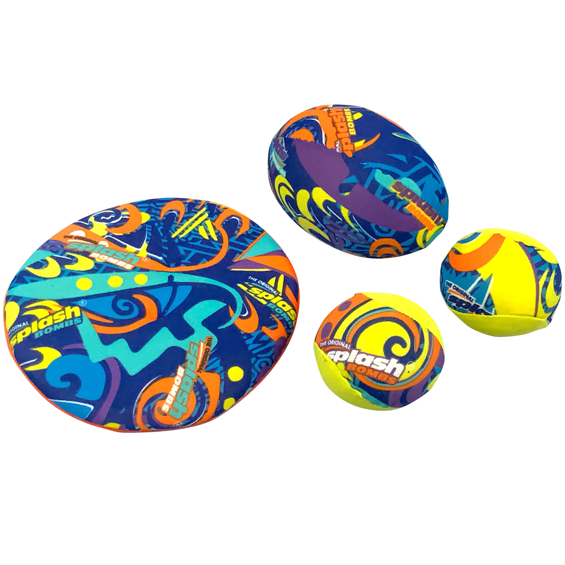 Splash Bombs 8" Skim N' Splash Water Football~Pool Toys~Striped or Hawaiian 