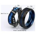 thumbnail image 2 of Matching Rings Couple Ring Black Gold Plated 1CT Blue CZ Women Wedding Ring Set Male Ring, 2 of 7