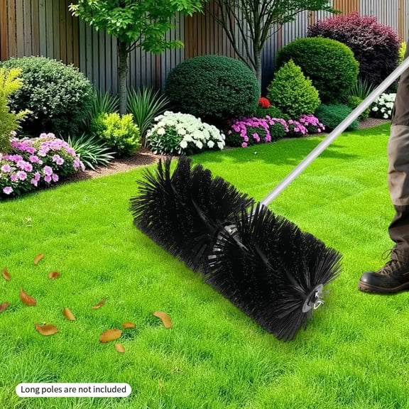 ToppiJoy Broom Head Sweeper, Rolling Brush Head, Artificial Grass Brush, for Lawn Leaf Turf Grass Gravel Cleaning