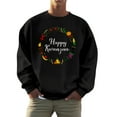 thumbnail image 1 of QHFBli Chandail à Col Rond Athlétique pour Hommes Hommes et Femmes Kwanzaa Mode d'Automne Chandail Sans Capuche à Enfiler avec Imprimé de Logo des Fêtes Hauts, 1 of 4