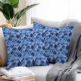 thumbnail image 3 of Outdoor Pillow Cover Peacock Blue White Marble Set of 2 Waterproof Throw Pillowcases Lattice Modern Art Decorative Patio Furniture Pillows for Couch Garden Indoor & Outdoor Use, 3 of 9