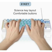 MageGee Mini 60% Gaming Keyboard, RGB Backlit 61 Key Ultra-Compact Keyboard, TS91 Ergonomic Waterproof Mechanical Feeling Office Computer Keyboard for PC, MAC, PS4, Xbox ONE Gamer(White Blue)