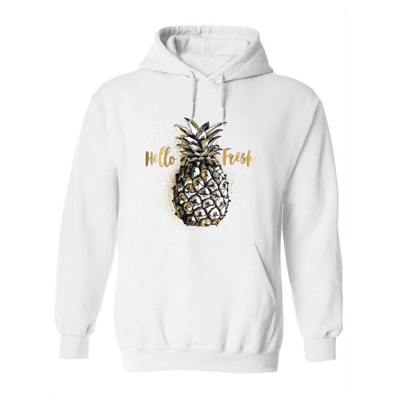 Gold And Silver Pineapple Fruit. Hoodie Women -Image by Shutterstock, Female x-Large