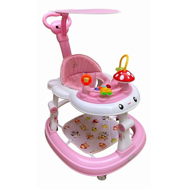 Andadera Para Bebe Baby Tek Honguito con Toldo Rosa