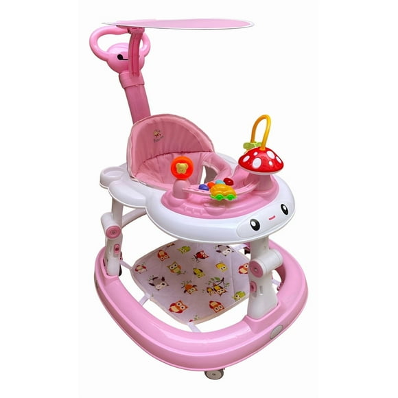 Andadera Para Bebe Baby Tek Honguito con Toldo Rosa