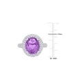 thumbnail image 4 of 5.30 Carat (Ctw) Amethyst & White Topaz Double Halo Ring in Sterling Silver for Women, 4 of 6