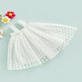 thumbnail image 3 of Girls Dress  White Flower Pattern Off-the-shoulder Sleeveless Skirt, 3 of 7