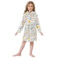 thumbnail image 6 of FORMRS Kids Bathrobe Unisex Hooded Robe Toddler Pajamas Sleepwear, Size 2-3T, Watercolor Wildflowers, 6 of 7