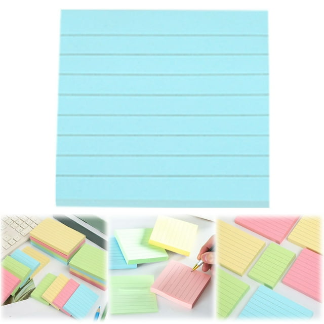 3x3 Inch Colored Sticky Notes 408 – Souew Ruled Index Cards for Studying, Multicolor Notecards Lined Flashcards Note Cards for schol Home