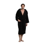 Turkuoise Men's Turkish Terry Cloth Robe, Thick Hooded Bathrobe