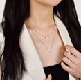 thumbnail image 2 of Gold Initial Necklace 925 Sterling Silver 18K Gold Plated Custom Letter Pendant 26 Alphabet A-Z Necklace for Men Women 18" Chain, 2 of 5