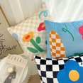 thumbnail image 5 of Jinsinto 3 Pcs Housses de Coussin à Damier Fleur 45x45 cm, 5 of 5
