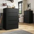 EnHomee Black Tall Dresser Wood 6 Drawer Dressers for Bedroom Wood ...