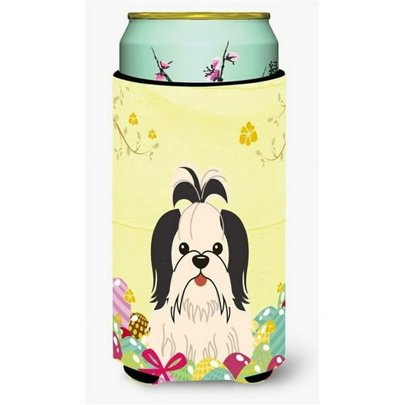 Carolines Treasures BB6088TBC Easter Eggs Shih Tzu Black White Tall Boy Beverage Insulator Hugger