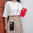 thumbnail image 4 of Compatible with iPhone 15 Wallet Case with Neck Strap Lanyard Credit Card Holder Purse Handbag Girls Silicone Rubber Soft Fashion Unique Protection Shockproof Cover for Women Girls Black, 4 of 16