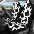 thumbnail image 2 of Yuyamidu Cow Print Car Seat Cover for Women Cute Steering Wheel Cover Seatbelt Pads Armrest Cover Head Rest Covers Coasters Keychain, Set of 14, 2 of 7