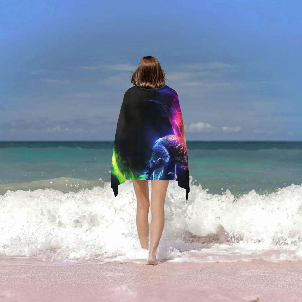 PHYHOO Rainbow Fire Dragon Oversized Quick Dry Microfiber Beach Towel Dragon Lightweight Sand Free Towel Super Soft &amp; Absorbent for Travel Swimming Sports 30x60in