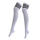 thumbnail image 2 of Calcetines largos sexis con rayas y brillos hasta la rodilla para mujer Blanco con rayas negras, 2 of 8