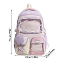 thumbnail image 2 of Backpack for Boys Girls Ctue School Bag with Lace Trim Clear Window Pocket Casual Bookbag for Elementary Middle High College School Student, 2 of 4