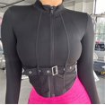 thumbnail image 4 of Tops cortos de nailon 2024 para mujer, locomotora de Metal pesado, camisa de Yoga con hebilla y cremallera, ropa activa, chaqueta deportiva para correr y Fitness, 4 of 5