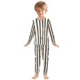 thumbnail image 6 of FORMRS Long Sleeve Top and Pants Pajama Set for Niños 2-Piece Sleepwear, Sizes 18M-8Y, Black Abstract Stripes, 6 of 6