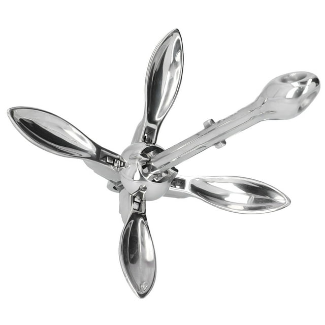 Oubit Boat Grapnel,3.3lbs Foldable Grapnel Anchor Boat Accessory Stainless Steel Anchor Leading Edge Technology