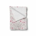 thumbnail image 2 of Love Soft Flannel Fleece Throw Blanket, Hand Drawn Style Romantic Kissing Birds Eros Flower Dragonfly Cat, Cozy Plush for Indoor and Outdoor Use, 60" x 80", Pale Coral Pink Brown, by Ambesonne, 2 of 6
