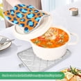 thumbnail image 5 of Orange Blue Leopard Pattern Pot Holder Set 2 Piece Non-Slip Oven Hot Pads Heat Resistant Durable 7x9.8in, 5 of 7
