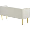 thumbnail image 4 of Pemberly Row Contemporary Upholstered Cream Finish Velvet Bench, 4 of 6