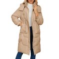thumbnail image 2 of Pounoo Winter Coats for Women Fall Zip Up Quilted Jacket Trendy Hooded Puffer Windproof Warm Jackets Lightweight Outwear with Pocket Gift, 2 of 9