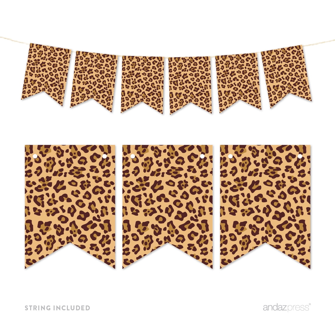 Animal Print Leopard Cheetah Personalized Birthday Party Bunting Banner 