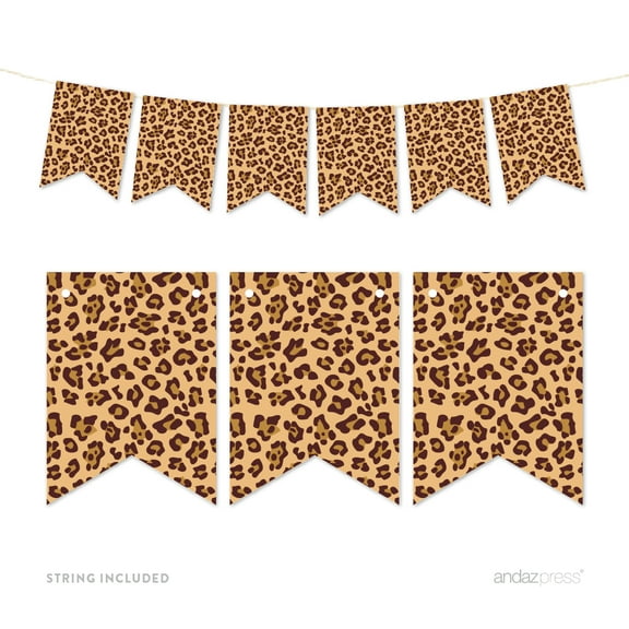 Pennant Party Banner Leopard Cheetah Spots Print
