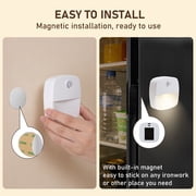 Rechargeable LED Motion Sensor Night Light, [3 Pack] Stick-On Night Light, Stair Sensor Lights Indoors, Auto/ON/Off Light for Toilet, Hallway, Closet, Kitchen, Children's Room, Warm White light