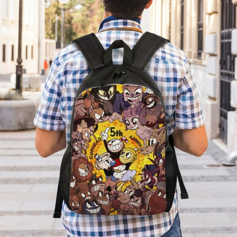 Cuphead Backpack Simple Lightweight Casual Backpack for Adult Children Student Travel Backpack Laptop Backpack for College Work Camping
