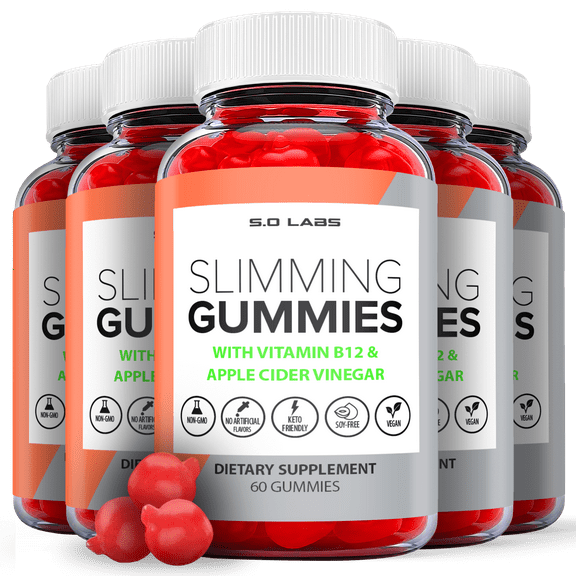 (5 Pack) Slimming Gummies It Works for Weight Loss,Slimming Gummies It Works with Apple Cider Vinegar,Slimming Gummies It Works Bajar de Peso,Slimming Gummies It Works for Women and Men (300 Gummies)