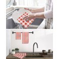 thumbnail image 5 of Orange Red Checkered Kitchen Dish Towels for Drying Dishes Set of 2, Farmhouse Buffalo Plaid Waffle Weave Microfiber Hand Tea Bathroom Towels Quick Dry & Absorbent Towel 15.7x23.6, 5 of 7