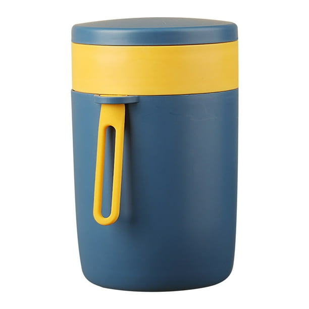 Fiudx Taza de Desayuno de Acero Inoxidable 304, con Tapa y Cuchara Aislantes, Gran Capacidad para Leche y Avena, Mantiene El Calor Durante Horas, Portátil con Diseño de Cuerda, Color Azul Cielo, Verd