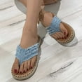 thumbnail image 6 of Wavsuf Slides for Women Solid Wide Beach Casual Summer Blue Slides Slippers Size 5.5, 6 of 7