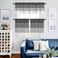 thumbnail image 2 of Black Grey Striped Kitchen Curtains Sets for Windows 36 Inch Length, Farmhouse Modern Rod Pocket Window Treatments Tier Curtains and Valances Set for Bedroom/Bathroom, 2 of 8