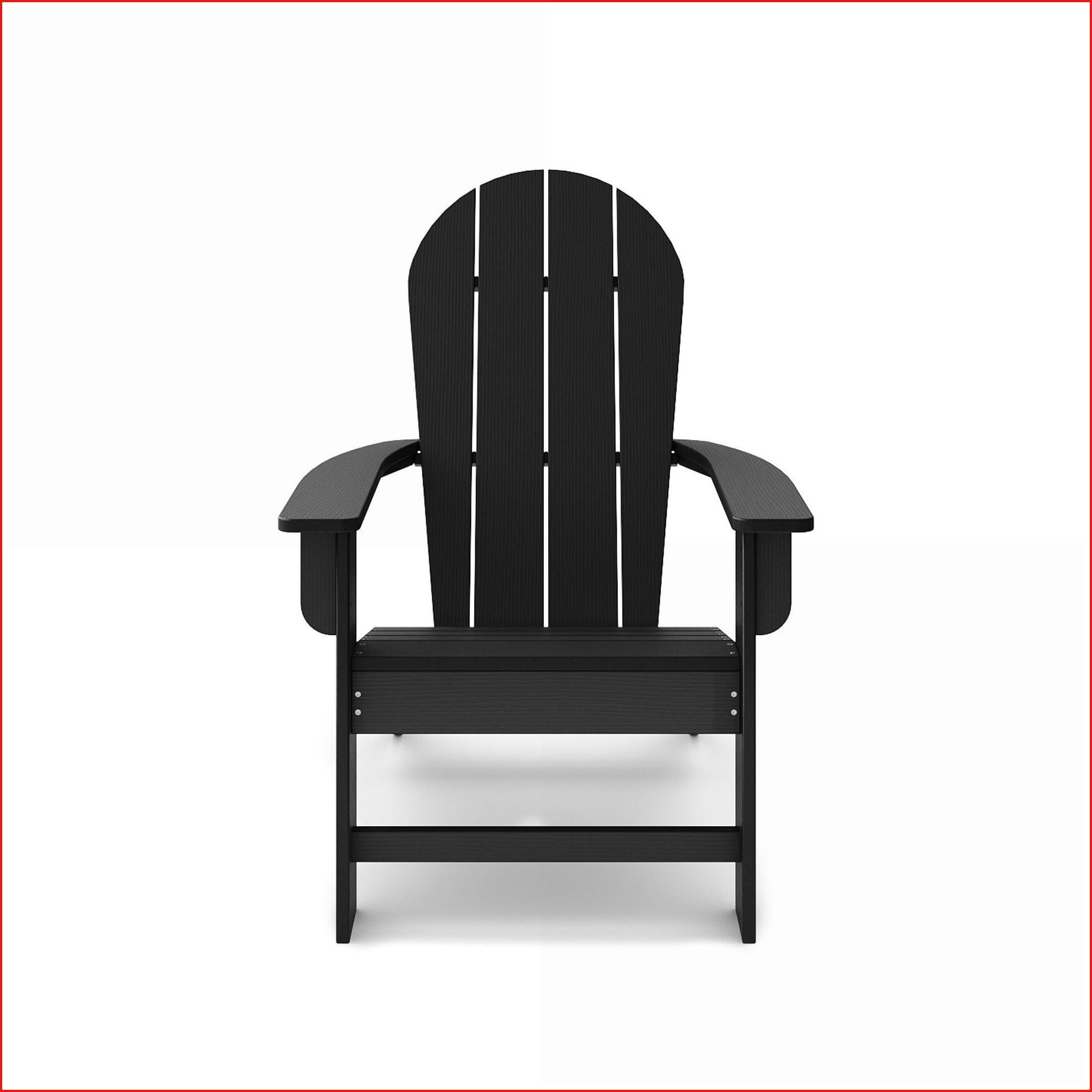 Adirondack Chair, Classic Style for Pool Patio Garden | Black | HDPE Poly Lumber