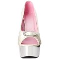 thumbnail image 2 of Ellie Shoes E-609-Lauren 6" Satin Womens Peep Toe Chrome Platform with Rhinestone Buckle. 9 / Nude, 2 of 4