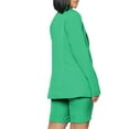 thumbnail image 5 of Franhais Women Two-piece Pants Suit, Solid Color Single-breasted Blazer and Straight Fit Shorts, 5 of 6