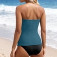 thumbnail image 4 of Womens Swimsuit Bandeau 2 Piece Ruched Tankini Strapless Swimwear Women's Bathing Suits D S, 4 of 6