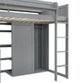 thumbnail image 2 of Bellemave Twin Size Loft Bed with Wardrobes and Desk, Wood Loft Beds Frame with Storage Shelves and Cabinet, High Loft Bed for Bedroom (Gray), 2 of 9