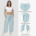 thumbnail image 4 of JJHGVB Joggers for Women Petite Pants Women's Fashionable And Casual Workout Pants With High Waist Pants With Zipper Suitable For Jogging And Drawstring Pants Women Womens Sweatpants Light Blue XS, 4 of 7
