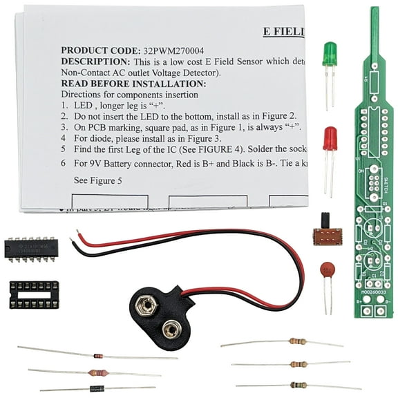 E Field Sensor Soldering Practice Kit - DIY Non-contact AC Voltage Detector