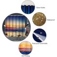 thumbnail image 5 of Cortina de ducha impermeable, cortina de baño con 12 ganchos, tela de poliéster, cortina de baño de mar al atardecer, 150x180cm, 5 of 5